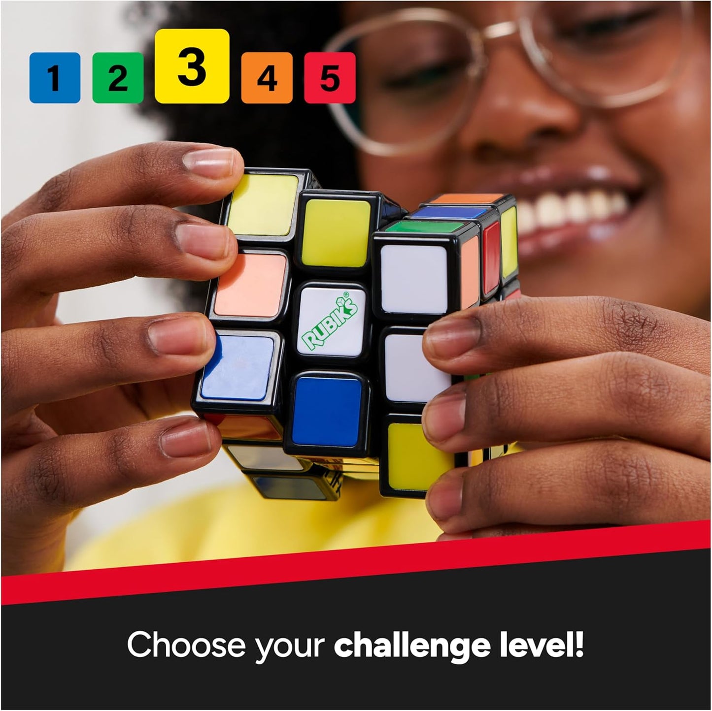 Rubik's Re-Cube, The Original 3x3 Cube Made with 100% Recycled Plastic 3D Puzzle Fidget Cube Stress