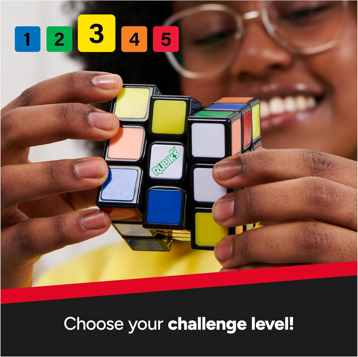 Rubik's Re-Cube, The Original 3x3 Cube Made with 100% Recycled Plastic 3D Puzzle Fidget Cube Stress