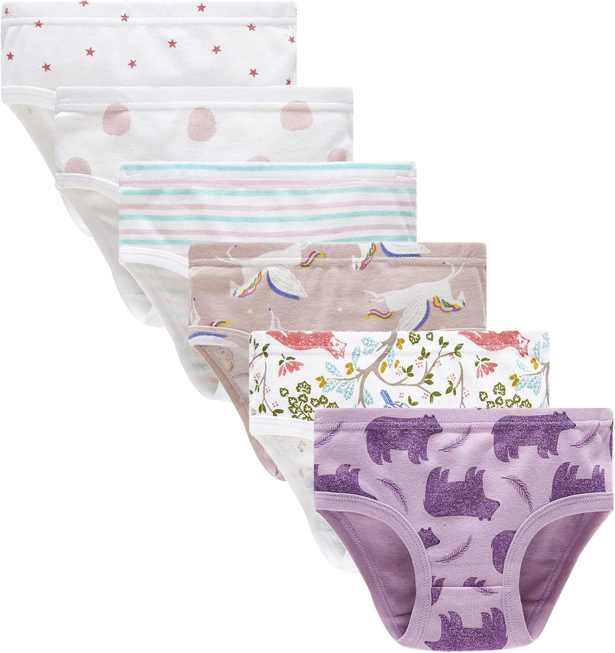 Barara King Little Girls' Soft Cotton Underwear Toddler Undies Kids panties