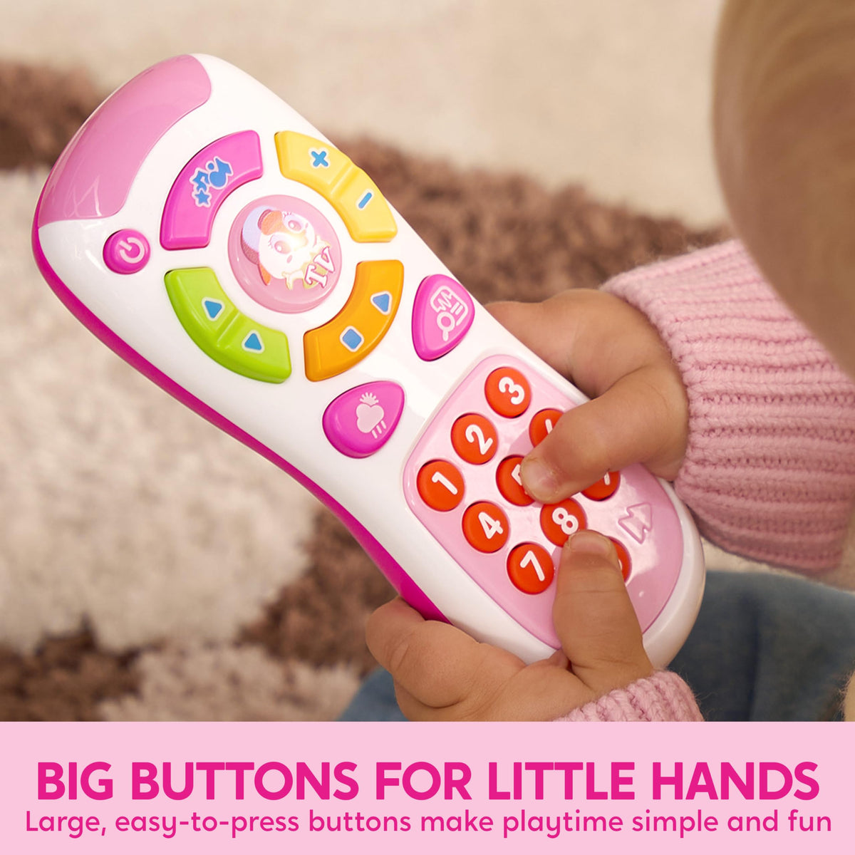 JOYIN Kids Learning Phone and Remote Toy, Pink Smartphone Toys with Music for Infants, Kids