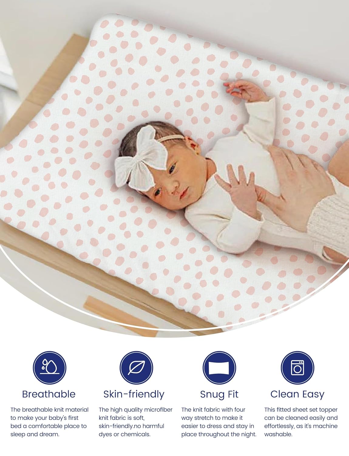 TotAha Premium Stretchy Changing Pad Cover, Buttery Soft Diaper Changing Pad Covers for Girls Boys