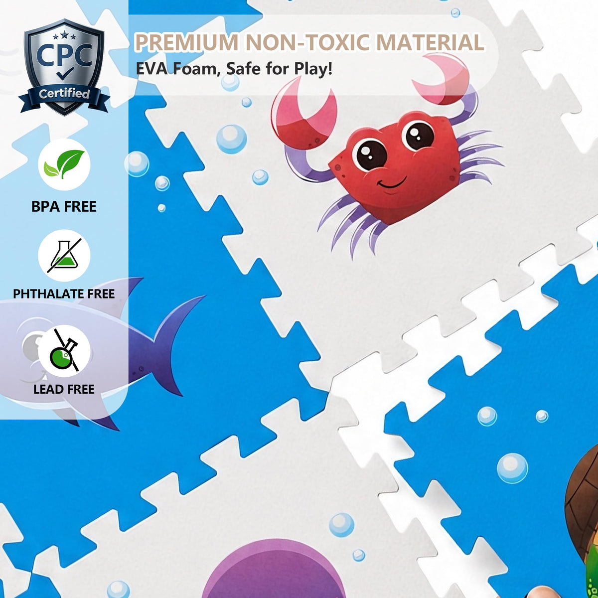 PLAY 10 Puzzle Play Mat, Foam Floor Tiles, Children’s Foam Puzzle Mat Baby Floor Play Mat 34×34