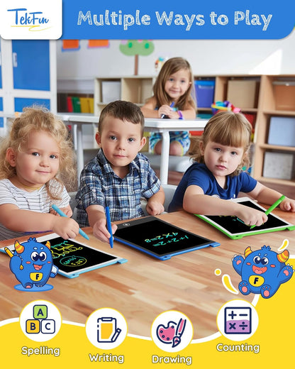 TEKFUN Toys for Kids, 10in 2 Pcs LCD Kids Writing Tablet Erasable Doodle Board Reusable Drawing Pad
