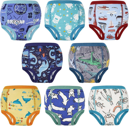 MooMoo Baby Absorbent Potty Training Pants 8 Packs Cotton Training Underwear for Boys 2T