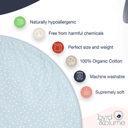 Byrd & Blume Round Baby Play Mat, Organic Cotton Soft Padded Nursery Floor Mat, Safe Hypoallergenic
