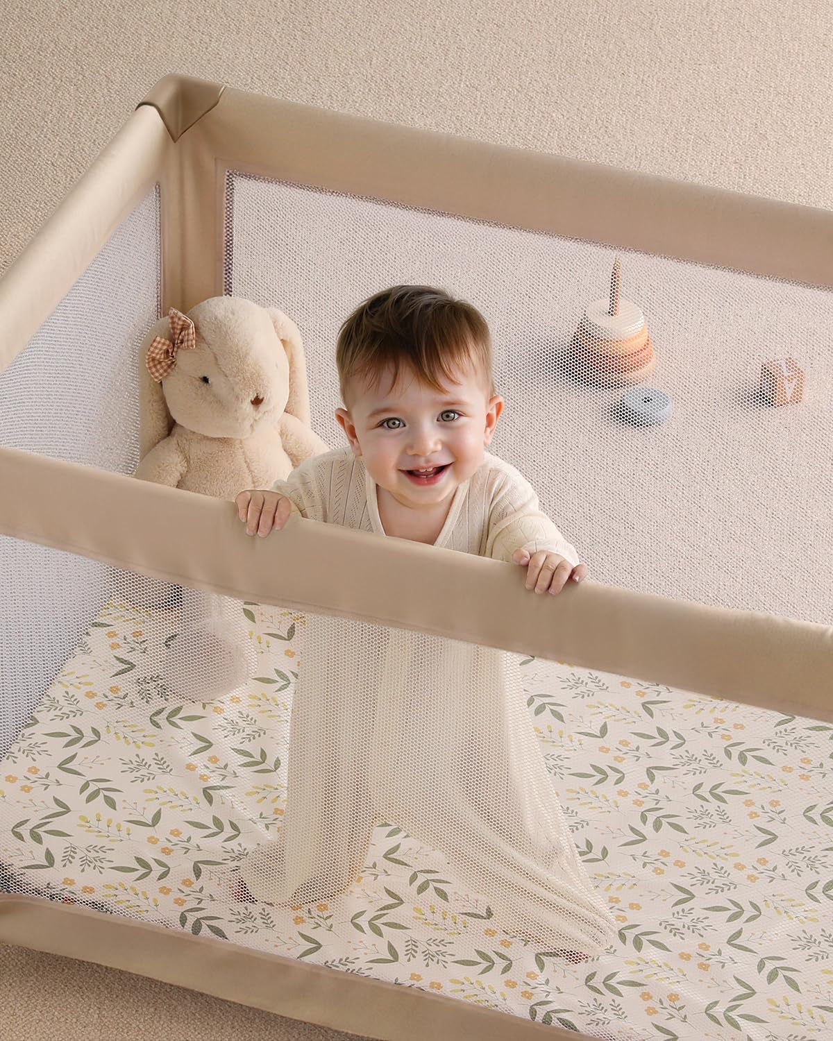 Yoofoss Baby Pack and Play Sheets 2 Pack for Boys and Girls - 38x26 Mini Crib Sheets Fitted Neutral