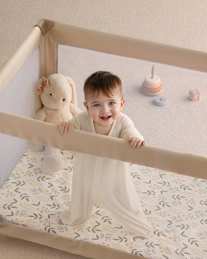 Yoofoss Baby Pack and Play Sheets 2 Pack for Boys and Girls - 38x26 Mini Crib Sheets Fitted Neutral