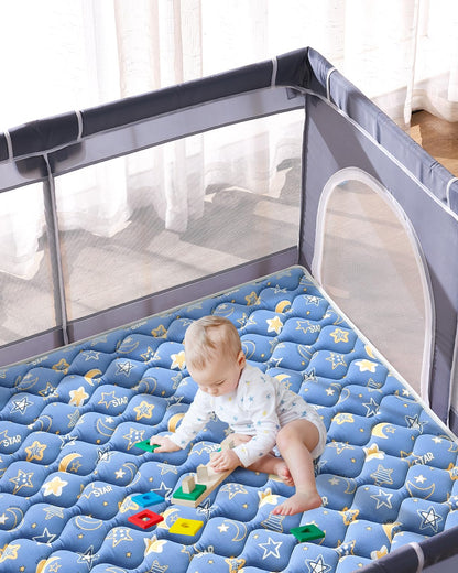 Odorless Premium Foam Baby Play Mat 50" x 50", Soft Microfiber Fabric Crawling Mat for Floor