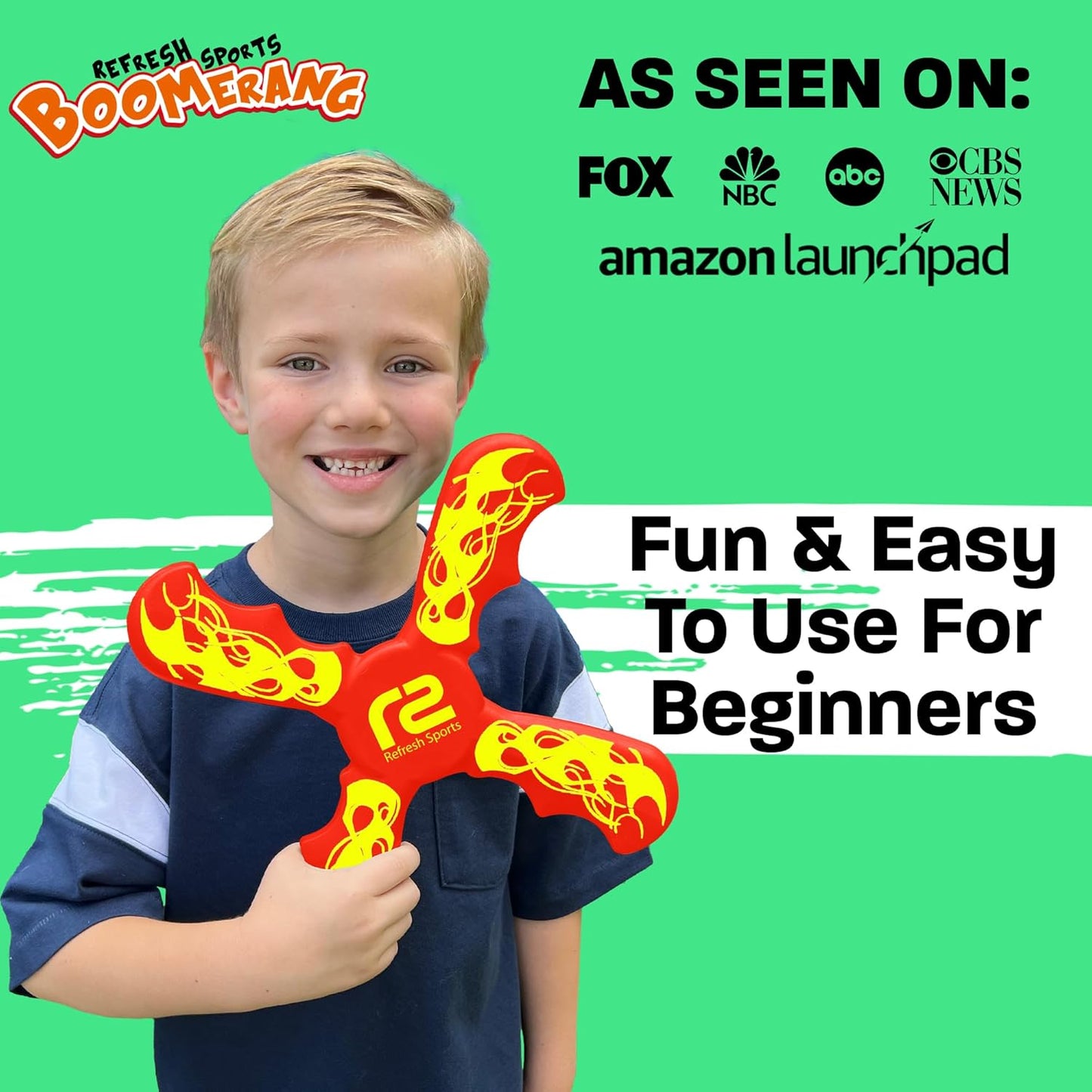 Boomerang for Kids - It Really Does Fly Back - Fun & Easy to Use Toy Gifts for Boys & Girls - Soft