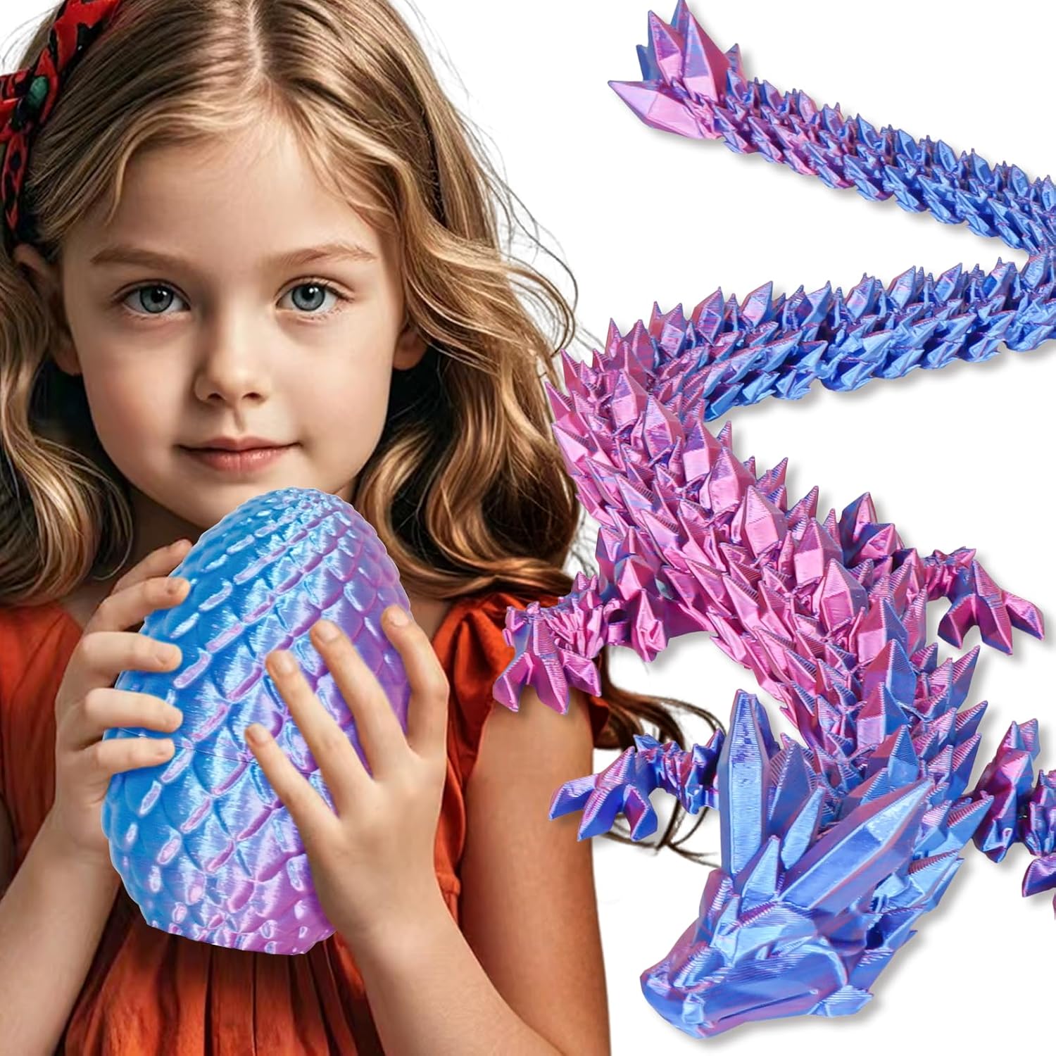 Large Dragon Eggs with Dragon Inside, 3D Printed Surprise Funny Gifts for Kids, Articulated Dragon