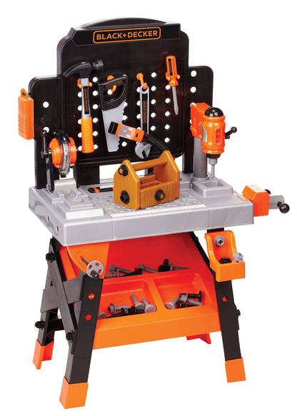 JAKKS Pacific Black+Decker Kids Workbench - Power Tools Workshop - Build Your Own Toy Tool Box – 75