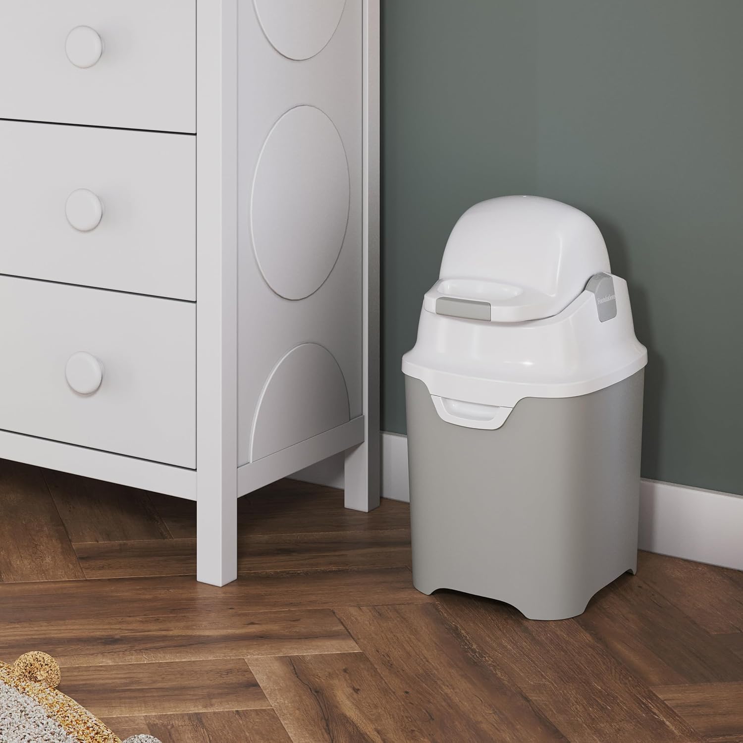 Foundations Mini Diaper Pail with Airtight Lid - Durable & Odorless Diaper Disposal, Large