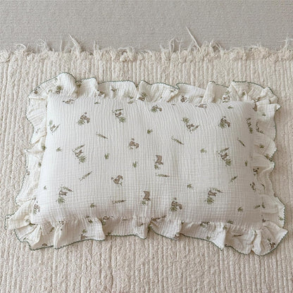 BuLuTu Muslin Toddler Pillowcase for Toddler Bed, Soft Breathable Standard Size Pillow Cover
