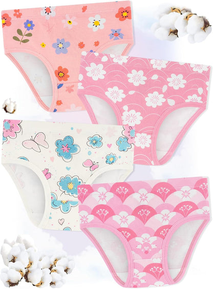 Girls' Underwear,Soft Cotton Tagless Panties for Toddlers' & Little Kids' Comfort,Breathable