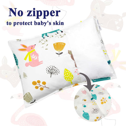 ALVABABY Toddler Pillowcases 2 Pack Organic Cotton Kids Pillow Cover Fit 13"x 18" or 12"x16"