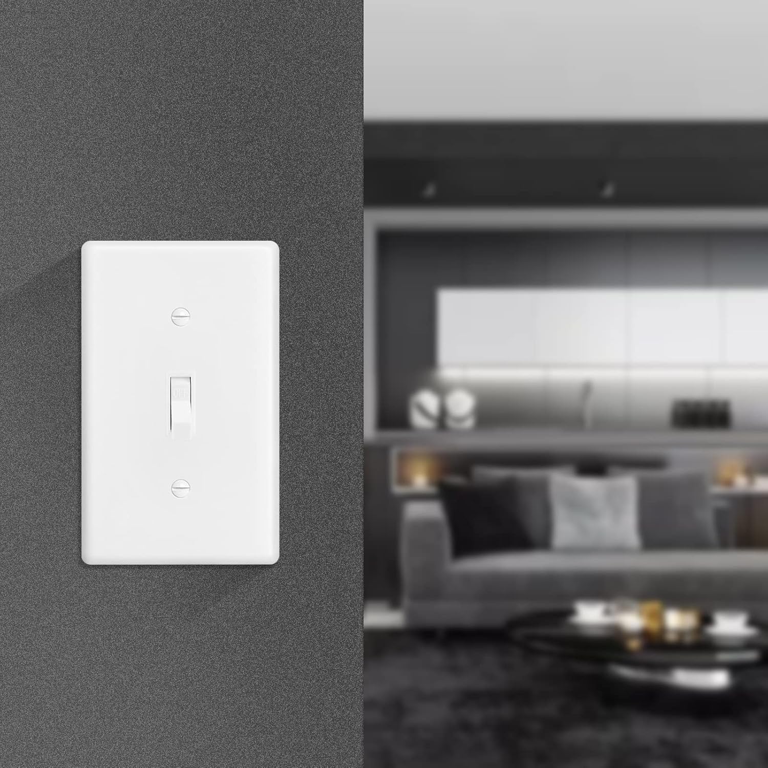 Decorator Wall Plate Toggle Light Switch Plate Outlet Cover,Unbreakable Polycarbonate