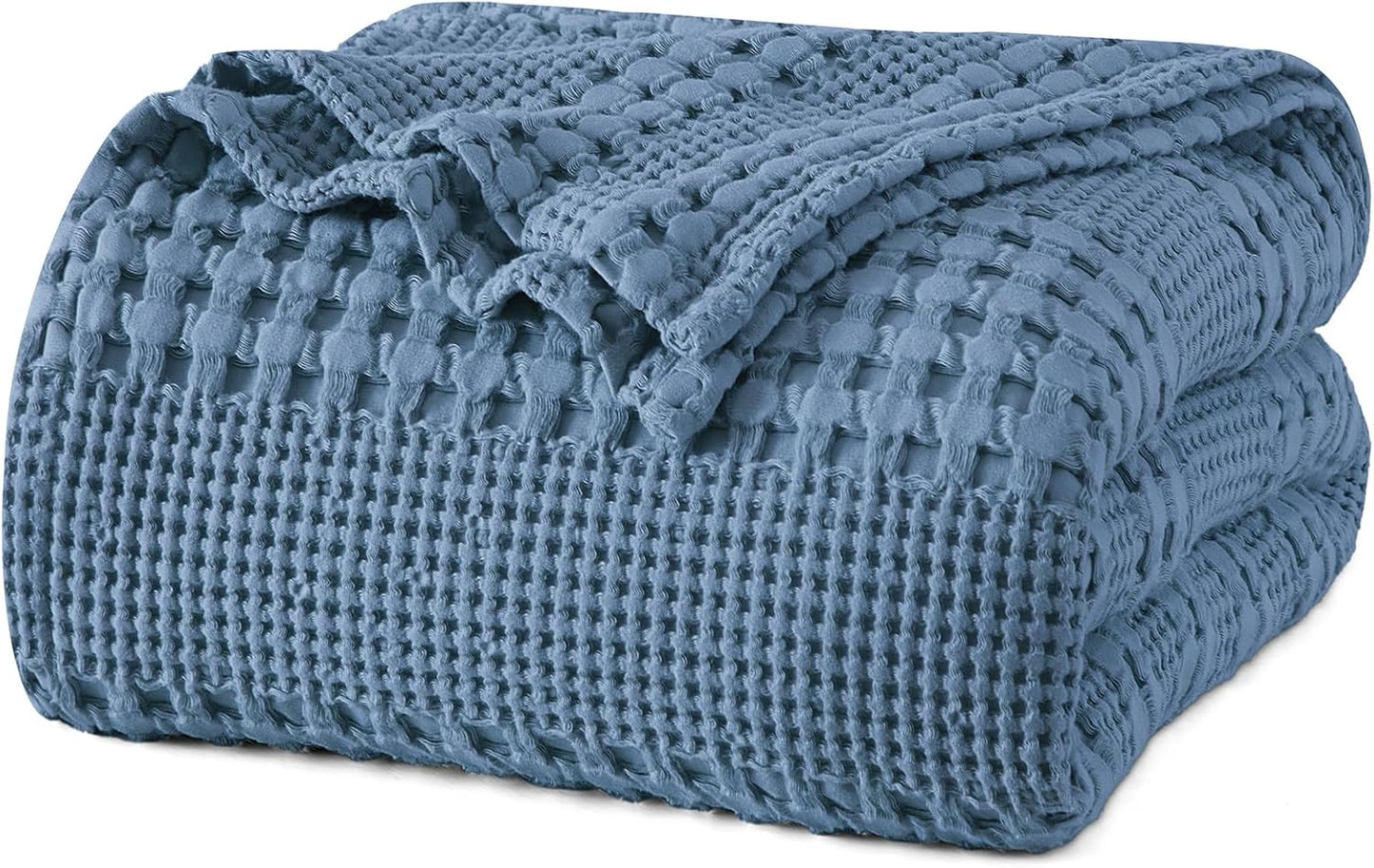 PHF 100% Cotton Waffle Weave Blanket King Size, Soft Lightweight Breathable Cozy Summer Blankets