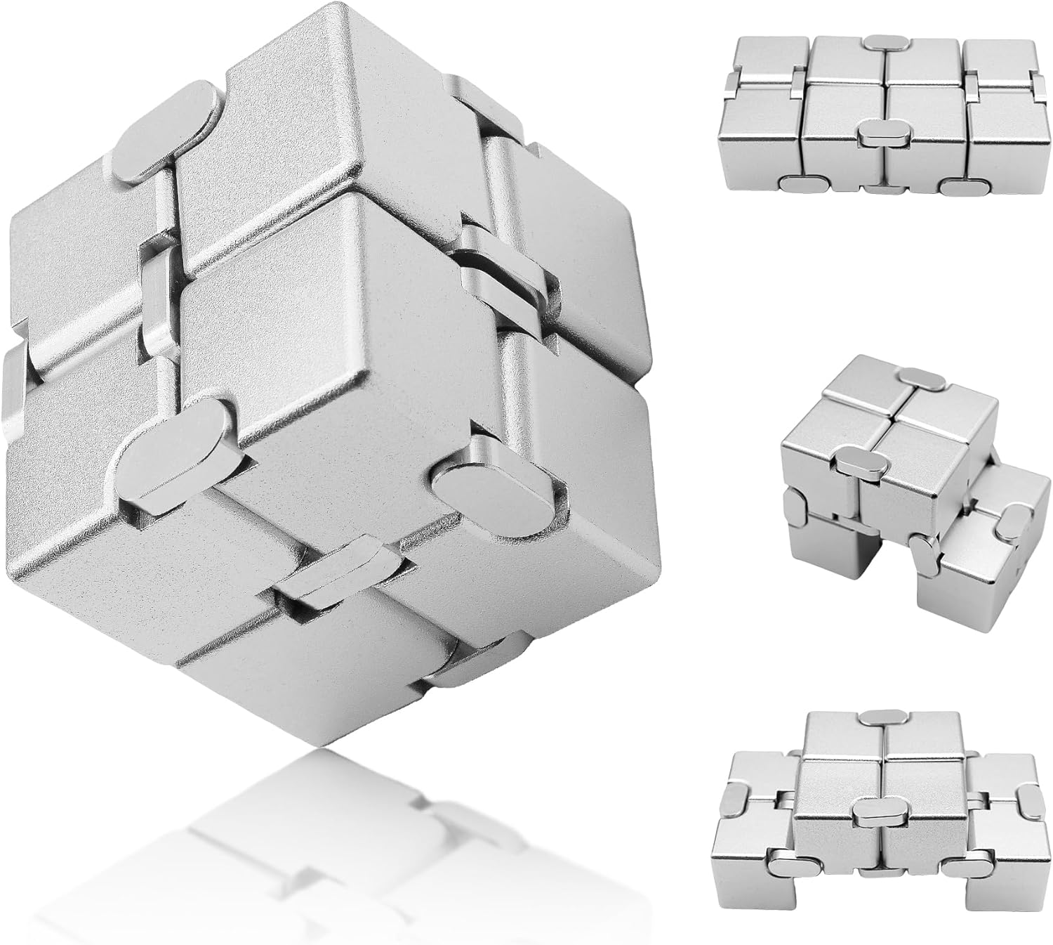 Fidget Infinity Cubes Metal, Desk Fidgets for Kids Adults, Hand Toys for Anxiety, ADHD, EDC, Stress