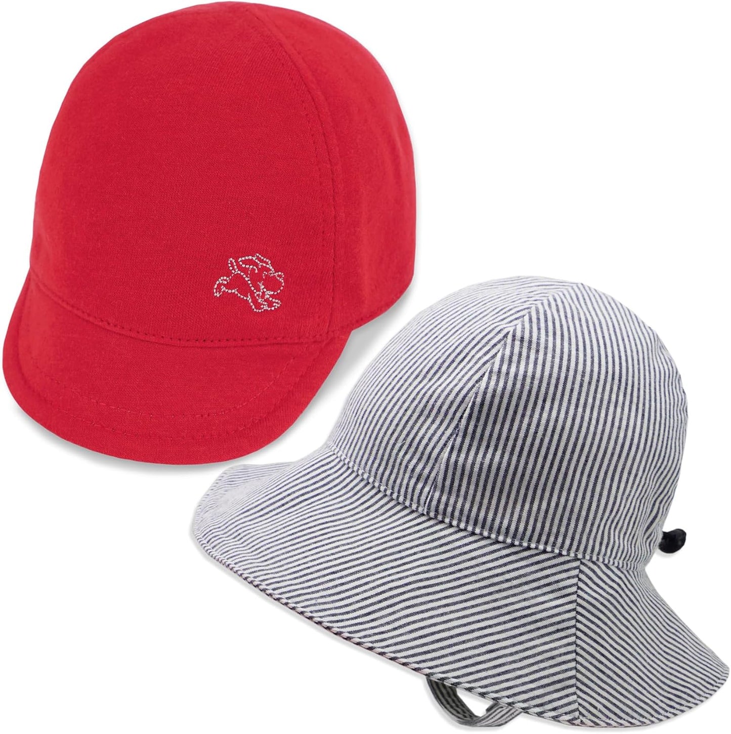 Keepersheep Baby Reversible Baseball Cap Infant Sun Hat, Cotton Knit Soft Brim for Infant Toddler