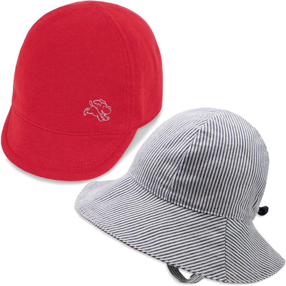 Keepersheep Baby Reversible Baseball Cap Infant Sun Hat, Cotton Knit Soft Brim for Infant Toddler