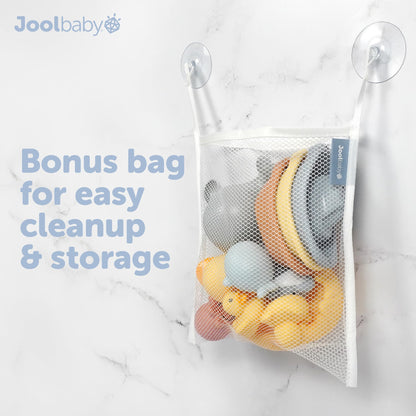 Jool Baby 12-Piece Bath Toy Gift Set with Bath Toy Storage Organizer