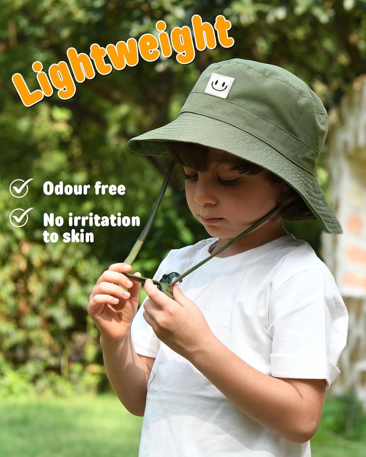 FURTALK Baby Sun Hat Smile Face Toddler Boys Girls Bucket Hat 0-5 Years Kids UPF 50+ Sun Protection