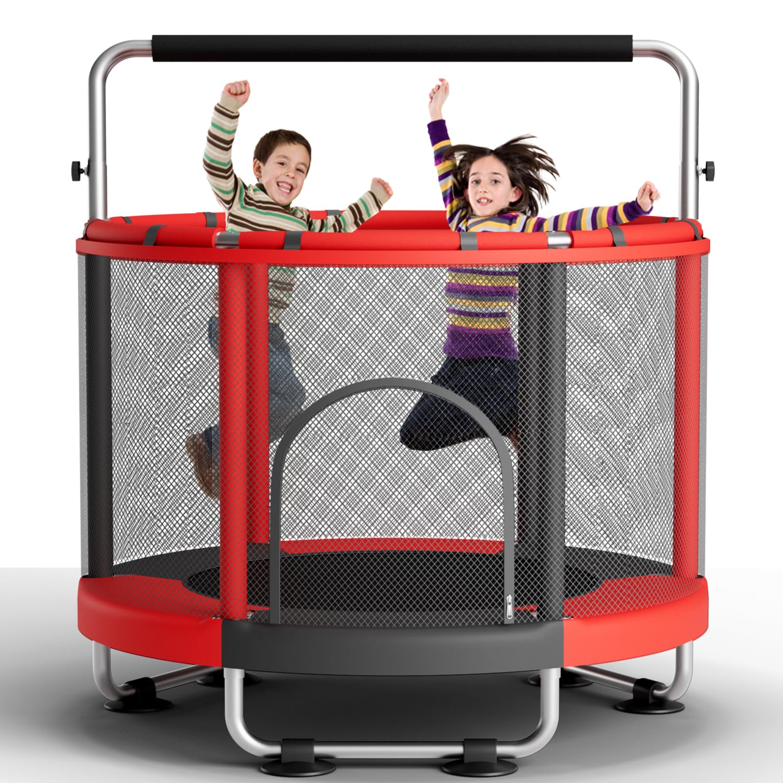 ZCMHAXJ 55" Trampoline for Kids with Enclosure, 440lbs Capacity Indoor & Outdoor Toddler Trampoline