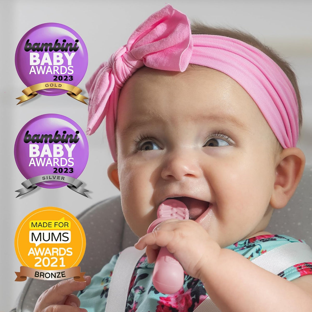 TalkTools ITSY Tiny Silicone Spoons – Twin Pack Soft Silicone Self-Feeding Training Spoons for Kids