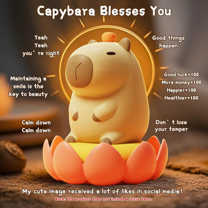 Capybara Night Light,Cute Tangerine LED Squishy Novelty Animal Night Lamp,Dimmable Soft Silicone