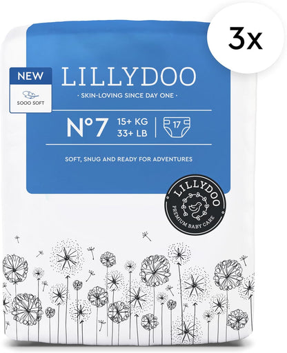 Baby Diapers - Size 7 (33+ lbs), Half-Monthly Supply (51 Count), Leak Protection, Skin-Friendly