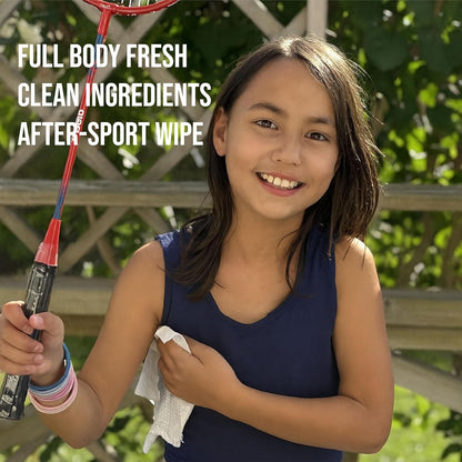 Quitch After-Sport Wipe Unscented Shower-Free Cloth for Kids & Baby, Rinse-Free Body-Wipe