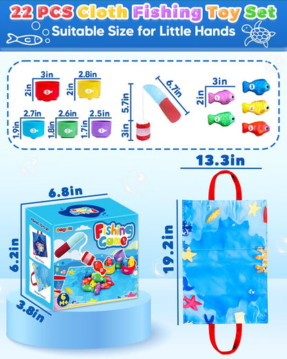 Montessori Toys for 1 Year Old, Toddler Fishing Game with Stacking Cups, Learning Educational Toys