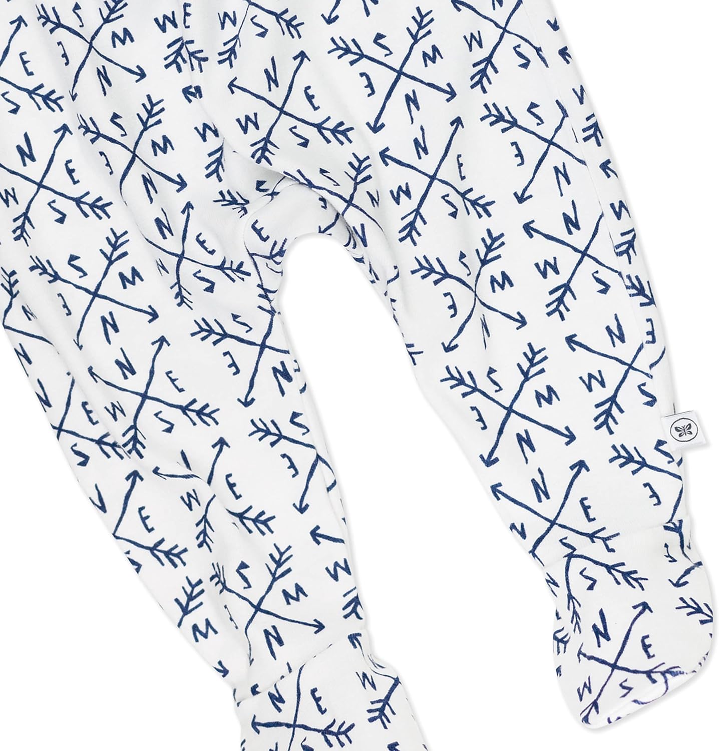 HonestBaby 3-pack Footed Pants Roomy Fit Pull on Bottoms 100% Organic Cotton for Infant Baby Boys