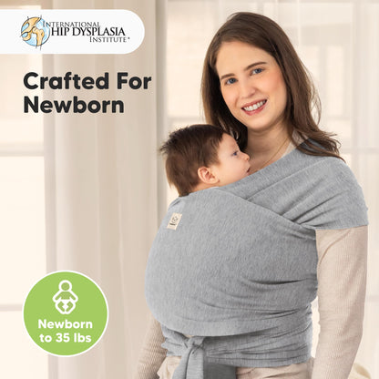 KeaBabies Baby Wrap Carrier, All in 1 Original Baby Carrier (Classic Gray)