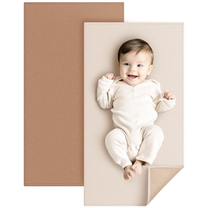 Konssy Faux Leather Baby Changing Mat, Waterproof, Wipeable & Portable Diaper Changing Pad for