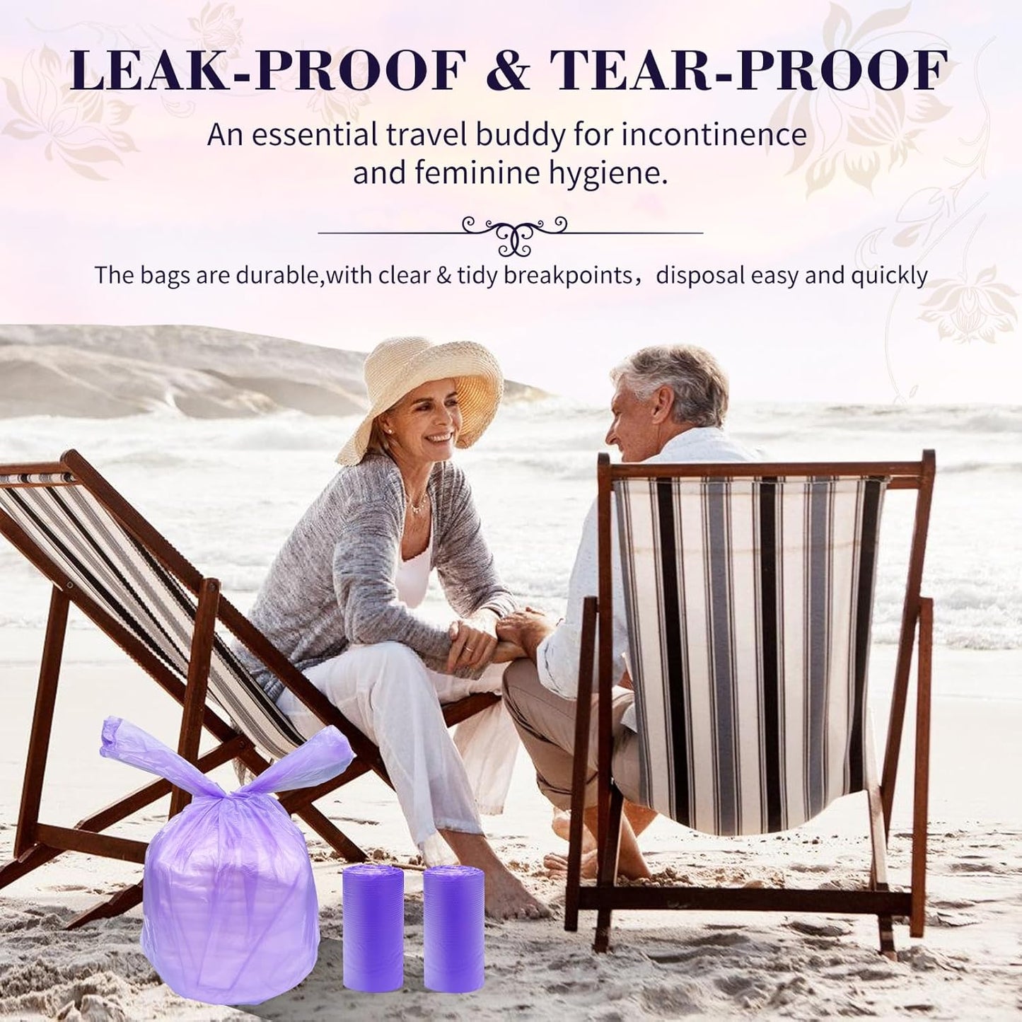 Large Adult Diaper Disposal Bags (18?™’x23?™â€?,96 Pcs, Scented, Elderly Waste Disposal, Baby