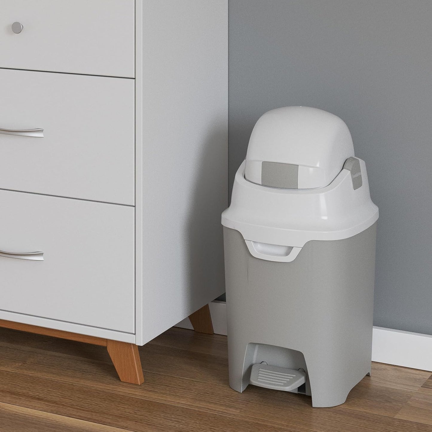 Foundations Mini Hands-Free Diaper Pail with Airtight Lid - Durable & Odorless Diaper Disposal
