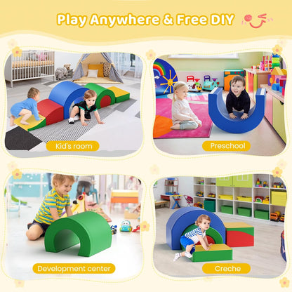 Lischwert Foam Climbing Blocks, Soft Climbing Toys for Toddlers, 5 Pieces Crawl and Climb Foam
