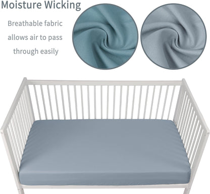 Baby Crib Sheets for Boys Girls, 2 Pack Fitted Crib Sheet for Standard Crib and Toddler Mattress