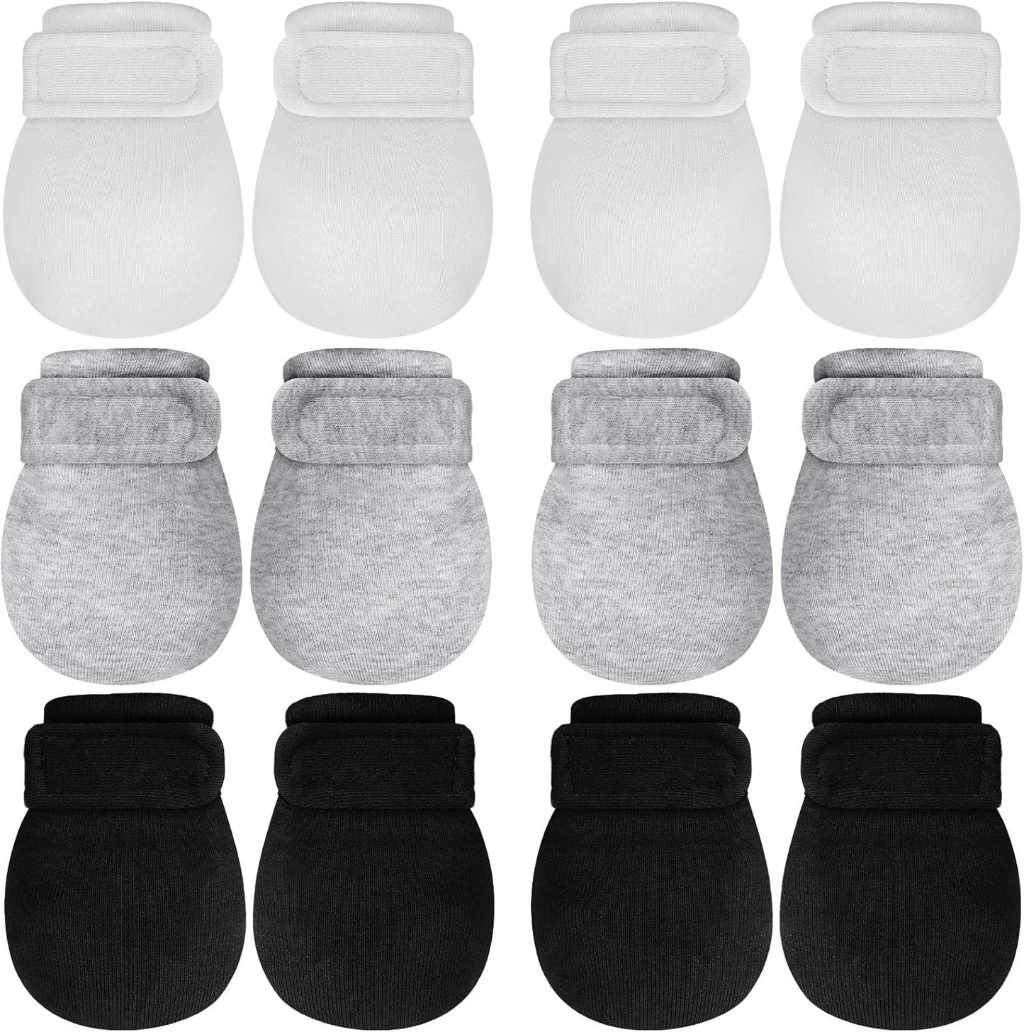 Newcotte Adjustable Baby Mittens No Scratch Newborn Cotton Breathable Gloves Warm Baby Mitts for