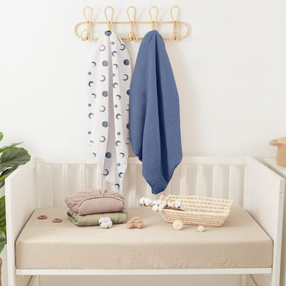 Bearmoss Muslin Crib Sheets 100% Cotton Baby Crib Sheets Soft&Breathable Nursery Sheet 52"x28" for