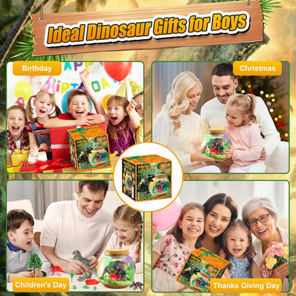 Dinosaur Activities Toys-Dinosaur Terrarium Craft Kits for Boys-Birthday Gifts for Kids Age 4 5 6 7