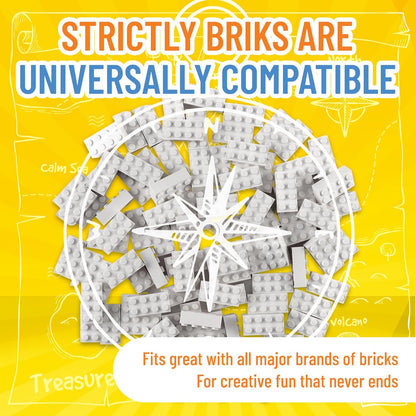 Strictly Briks Classic Bricks Starter Kit – 96 White 2x4 Building Blocks – Creative Set for Kids