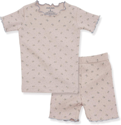 AVAUMA Baby Boy Girl Pajama Set 6M-7T Kids Cute Toddler Snug fit Flower Pattern Design Pjs Cotton