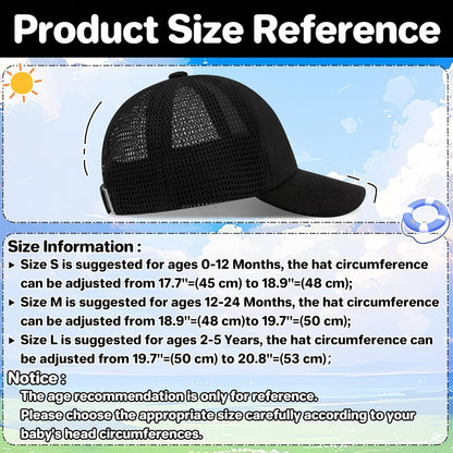 qikqik Baby Baseball Cap Toddler Baseball Hat with Mesh Infant Sun Hat UPF 50+ Baby Ball Cap