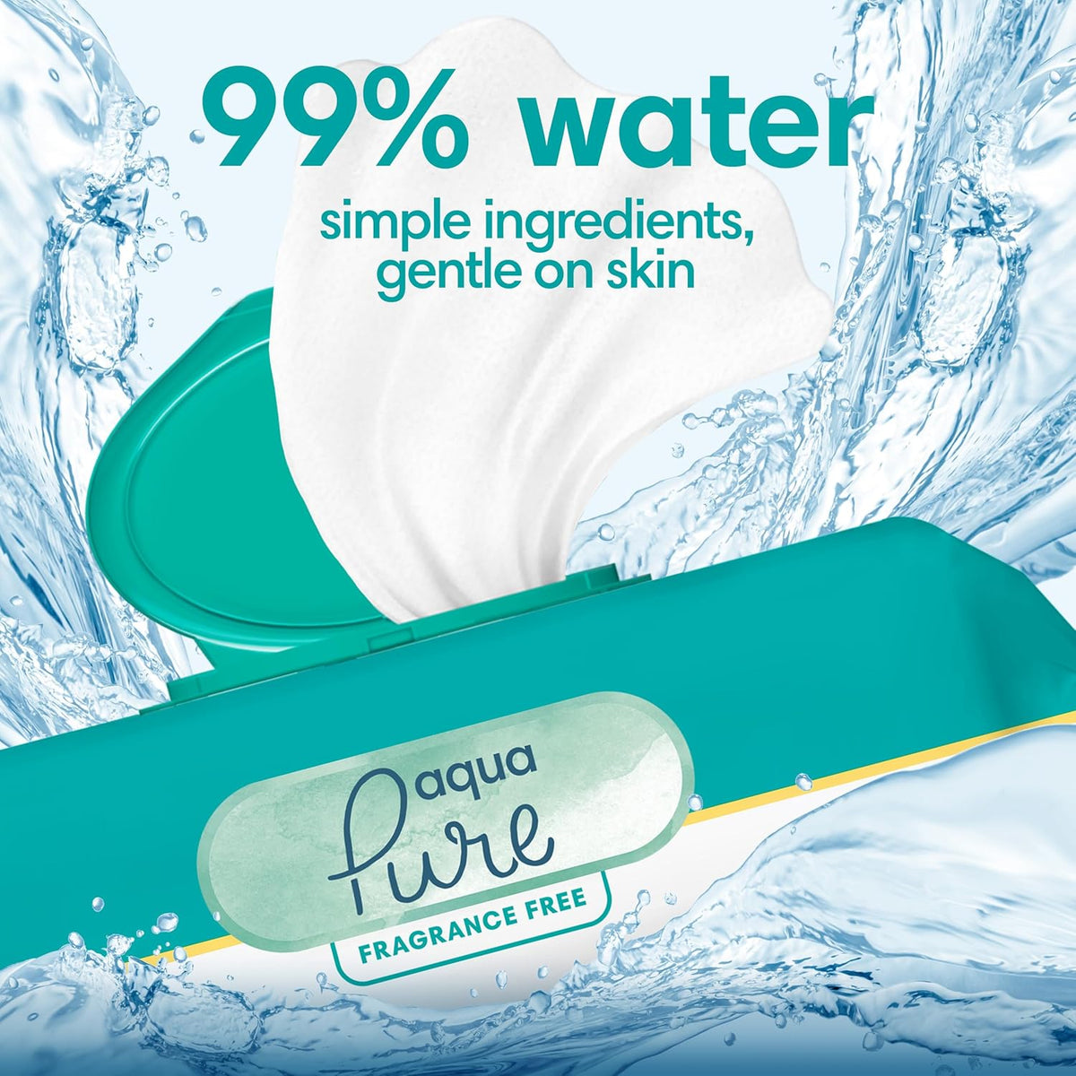 Pampers Baby Wipes Aqua Pure, 99% water-based wipes, Hypoallergenic and Unscented Baby Wipes, 672