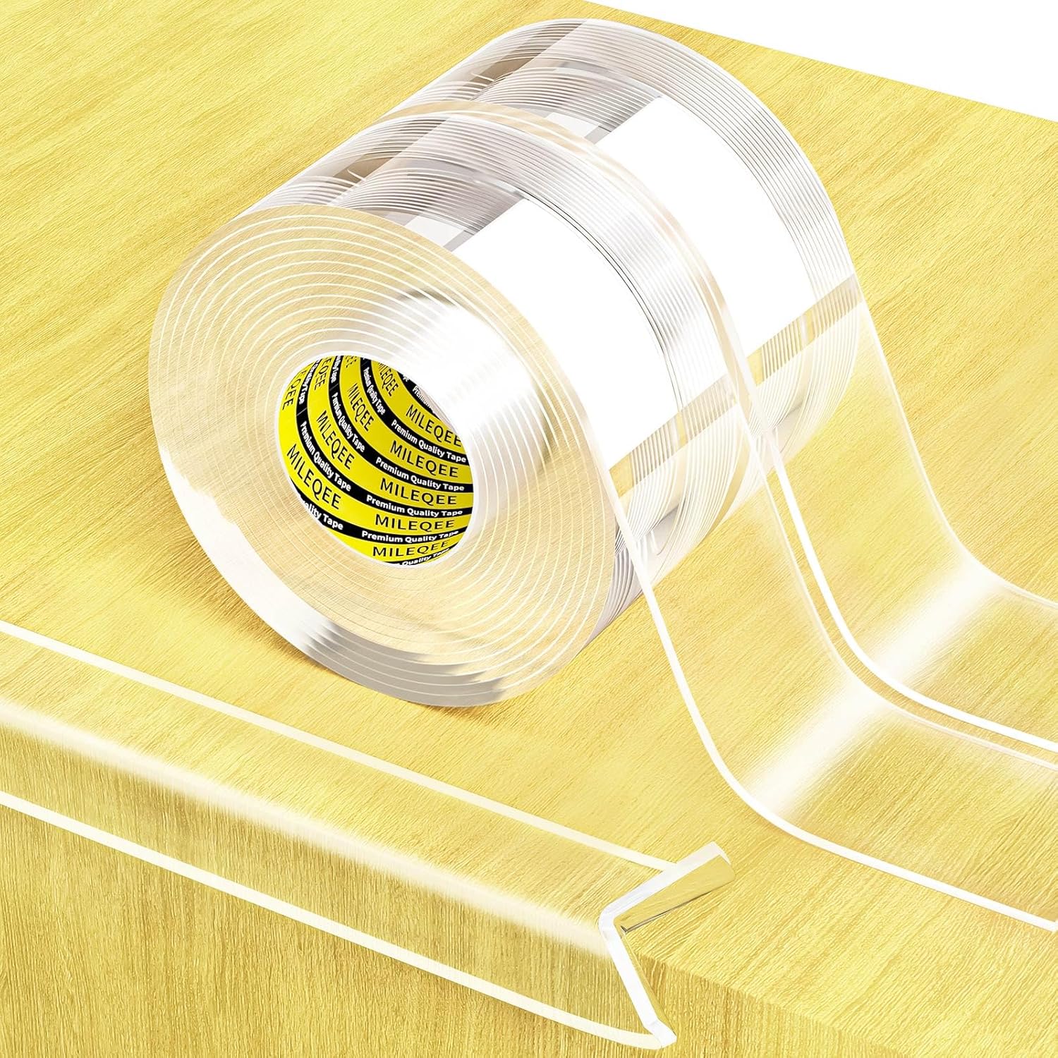 2Pack Clear Edge Protector Strip,1.57in x 9.84FT(19.68FT Total),Sharp Edge Wrap Cover Tape,Self