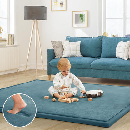 Baby Play Mat 1.2" Thick Memory Foam Nursery Rug Area Rug, 6’7” X 6’7” Yoga Mat Playmat Crawling