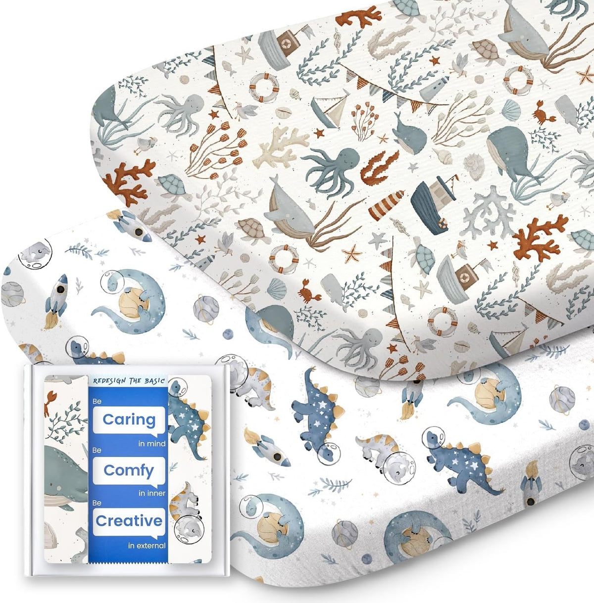 Bassinet Sheets for Baby Boy Girl, TotBasic Buttery Soft Universal Bassinet Fitted Sheet