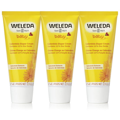 Weleda Baby Calendula Diaper Cream, 2.8 Fluid Ounce (Pack of 3), Plant Rich Protection with